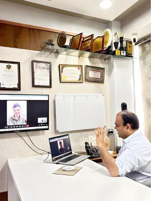 Tele Consultation with patients by Dr Karn Maheshwari